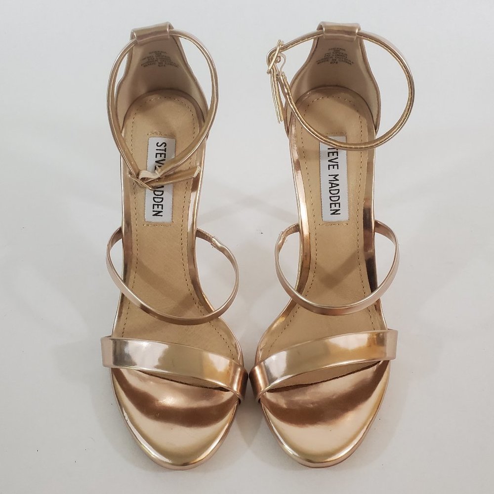 Steve Madden Sheena Strappy Rose Gold Heels Size 6